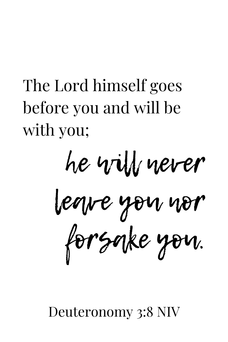Text: Deuteronomy 3 - never leave nor forsake you