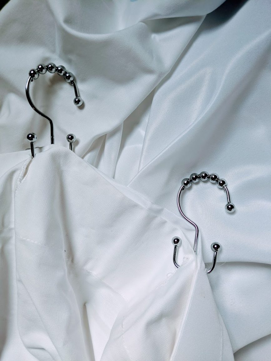 Shower curtain rings with double hooks from Amazon