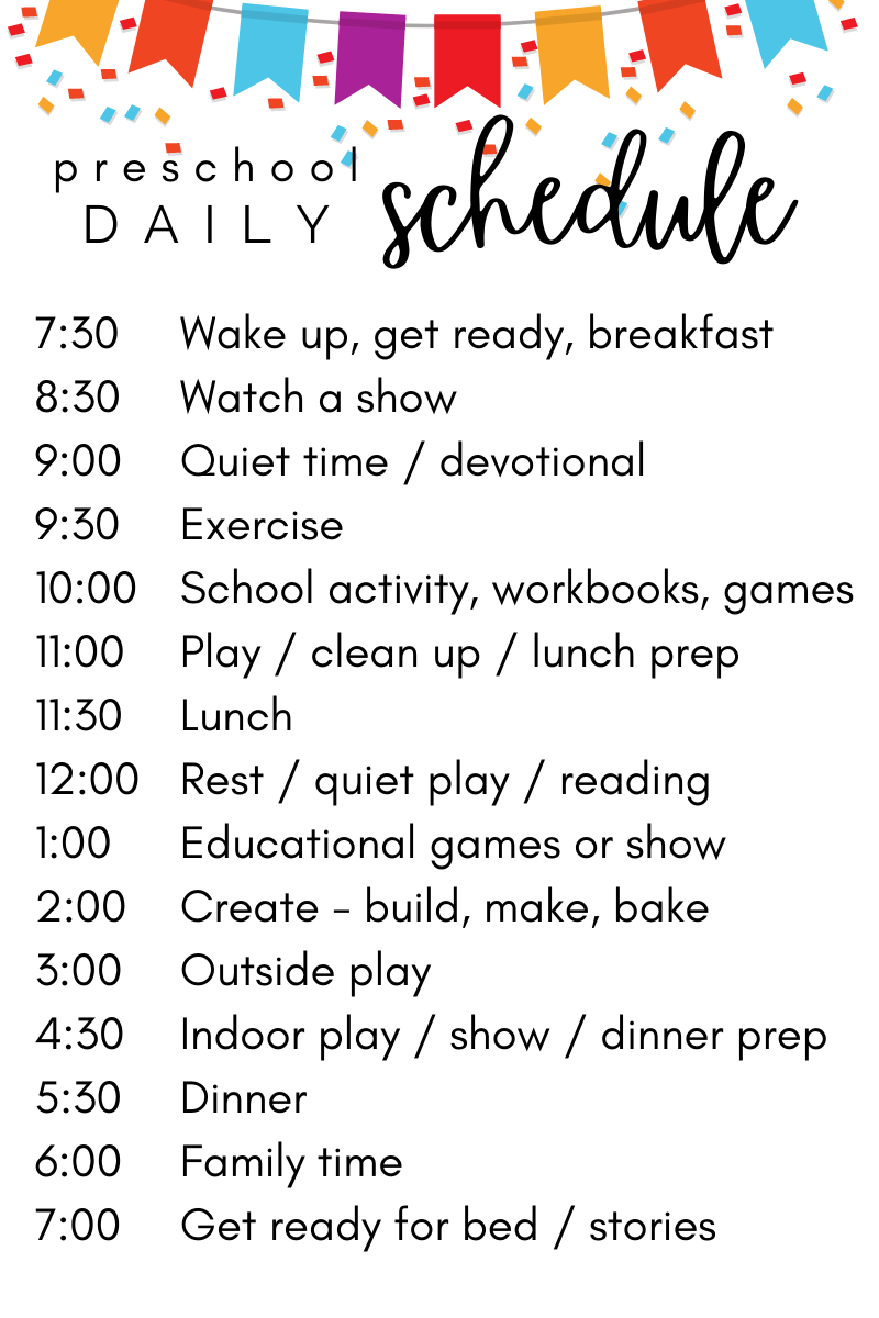 our preschool daily schedule game plan while school is out Jenn Schultz